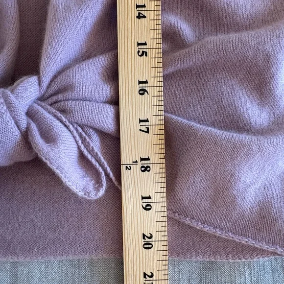 Garnet Hill Cashmere Mauve Lavender Tie Front Cardigan Sweater - Picture 7 of 11